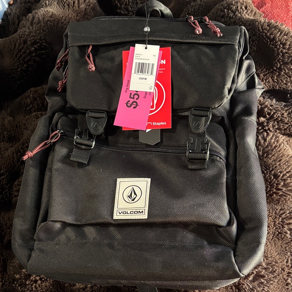 Volcom Charcoal Backpack with Logo Patch